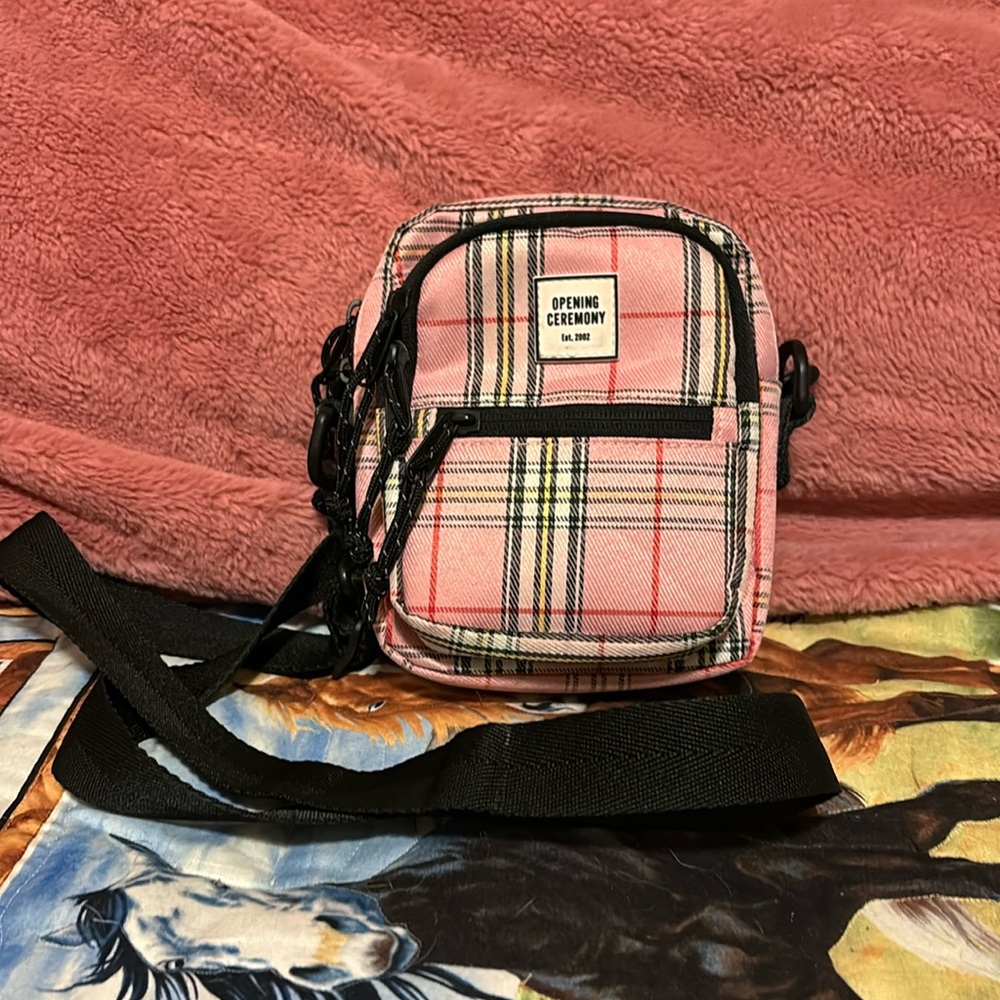 Opening Ceremony Pink Plaid Mini Square Crossbody